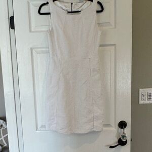 T Tahari White Textured Mini Dress